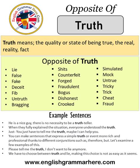 truthful antonym|opposite of truth antonym.